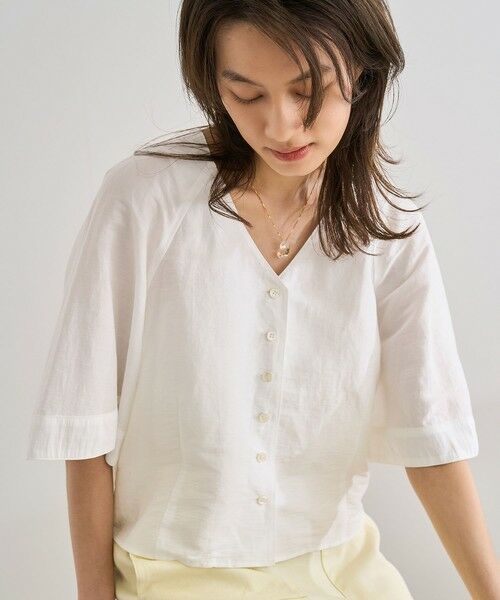 ROPE' / ロペ シャツ・ブラウス | カーディ半袖ブラウス/洗える | 詳細1