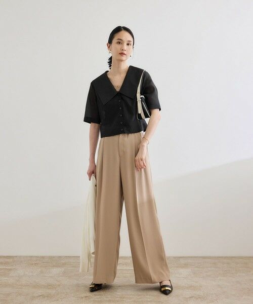 ROPE' / ロペ シャツ・ブラウス | 【洗える】シャイニーシアーブラウス/セットアップ対応 | 詳細1