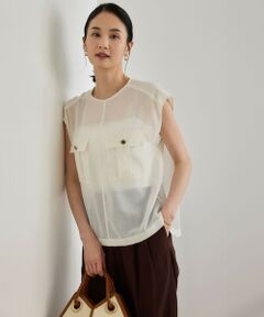 ROPE' / ロペ シャツ・ブラウス | 【洗える】サファリ シアーブラウス