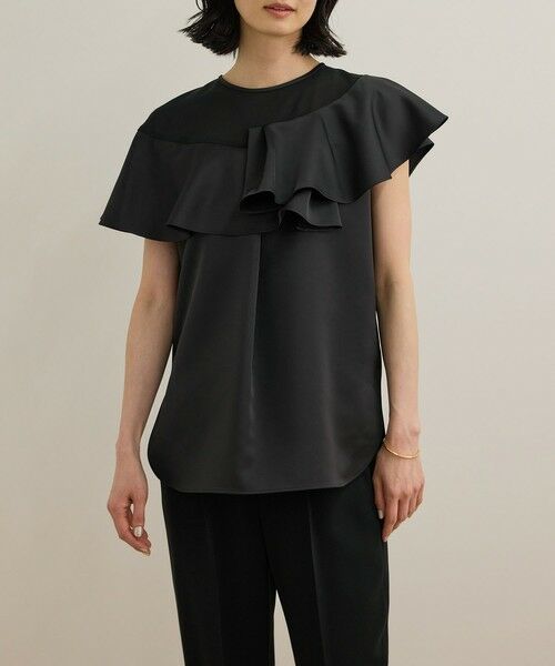 ROPE' / ロペ シャツ・ブラウス | サテンラッフルブラウス/洗える | 詳細13