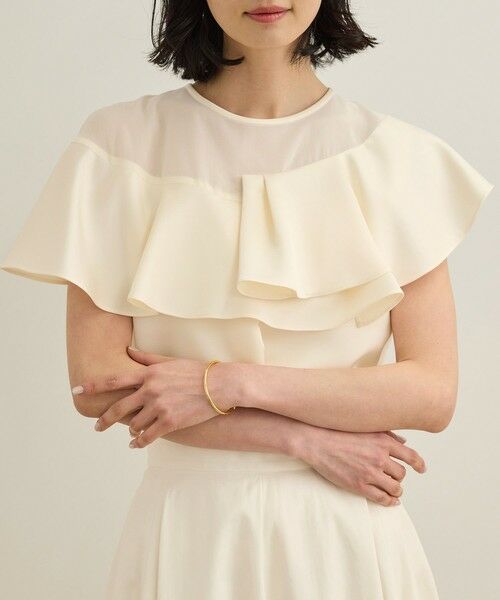 ROPE' / ロペ シャツ・ブラウス | サテンラッフルブラウス/洗える | 詳細4
