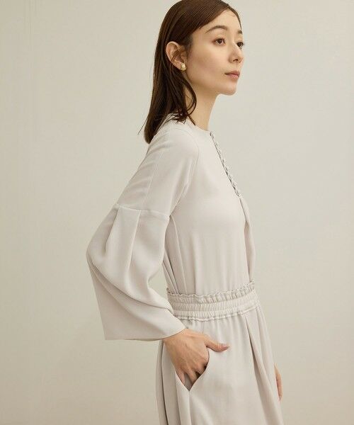 ROPE'/ロペ 【洗える】ベルラインデザインブラウス/セットアップ対応 グレーサブ(09) F ROPE'/ロペ 【洗える】ベルラインデザインブラウス/セットアップ対応 グレーサブ(09) F
