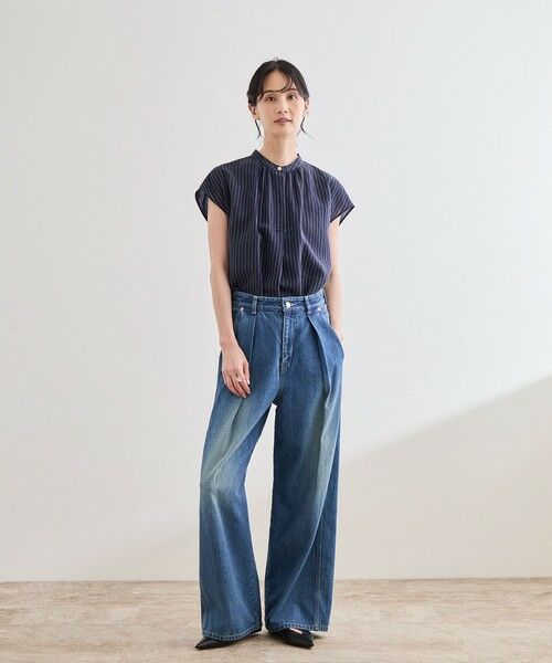 ROPE' / ロペ シャツ・ブラウス | 【洗える】キュプラシルク フレンチスリーブブラウス | 詳細1