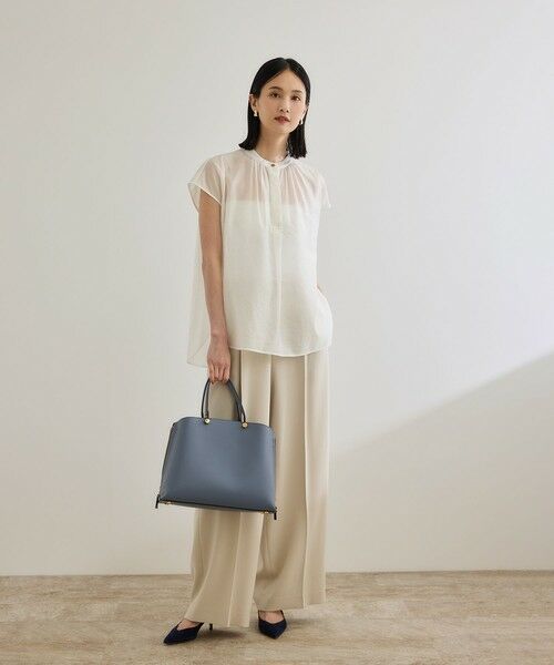 ROPE' / ロペ シャツ・ブラウス | 【洗える】キュプラシルク フレンチスリーブブラウス | 詳細4