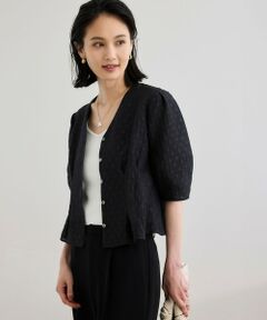 ROPE' / ロペ シャツ・ブラウス | 【洗える・羽織にもなる】Vネック5分袖パフスリーブブラウス
