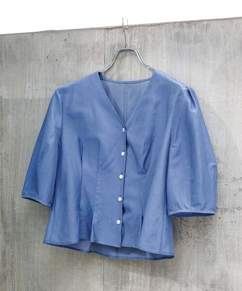 ROPE' / ロペ シャツ・ブラウス | 【洗える・羽織にもなる】Vネック5分袖パフスリーブブラウス | 詳細1