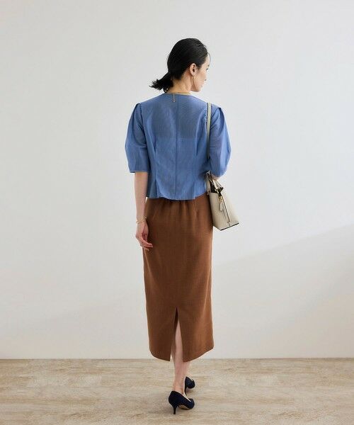 ROPE' / ロペ シャツ・ブラウス | 【洗える・羽織にもなる】Vネック5分袖パフスリーブブラウス | 詳細10