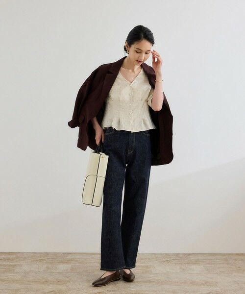 ROPE' / ロペ シャツ・ブラウス | 【洗える・羽織にもなる】Vネック5分袖パフスリーブブラウス | 詳細12