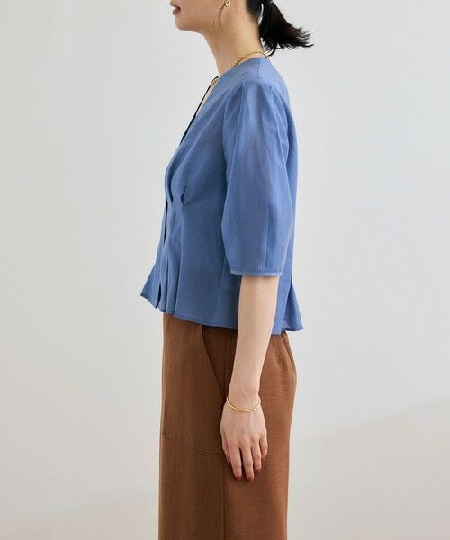 ROPE' / ロペ シャツ・ブラウス | 【洗える・羽織にもなる】Vネック5分袖パフスリーブブラウス | 詳細14
