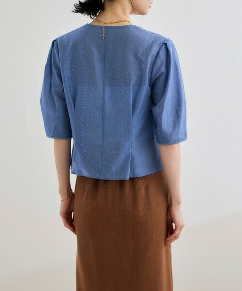 ROPE' / ロペ シャツ・ブラウス | 【洗える・羽織にもなる】Vネック5分袖パフスリーブブラウス | 詳細15