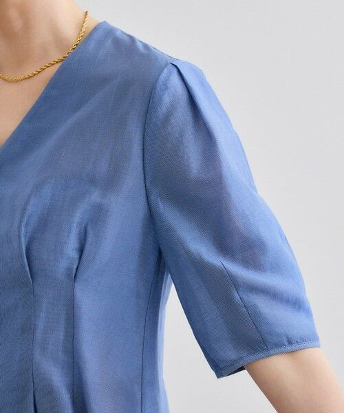ROPE' / ロペ シャツ・ブラウス | 【洗える・羽織にもなる】Vネック5分袖パフスリーブブラウス | 詳細17