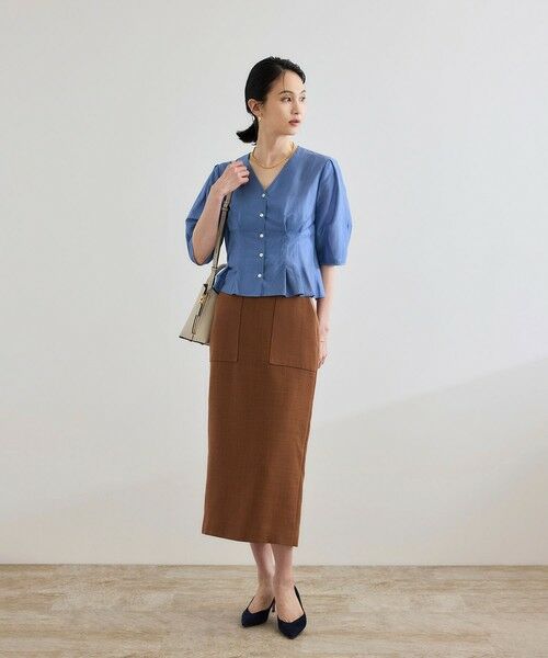 ROPE' / ロペ シャツ・ブラウス | 【洗える・羽織にもなる】Vネック5分袖パフスリーブブラウス | 詳細25