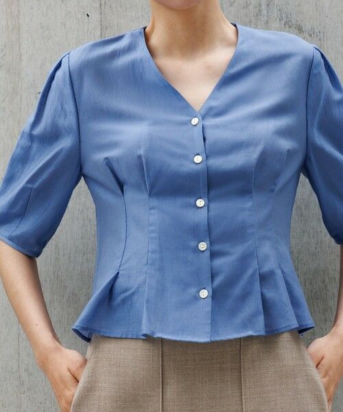 ROPE' / ロペ シャツ・ブラウス | 【洗える・羽織にもなる】Vネック5分袖パフスリーブブラウス | 詳細3