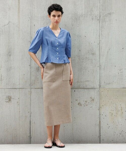 ROPE' / ロペ シャツ・ブラウス | 【洗える・羽織にもなる】Vネック5分袖パフスリーブブラウス | 詳細4