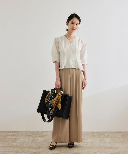 ROPE' / ロペ シャツ・ブラウス | 【洗える・羽織にもなる】Vネック5分袖パフスリーブブラウス | 詳細5