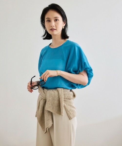 ROPE' / ロペ シャツ・ブラウス | 【洗える】コットンシルクブラウス/セットアップ対応 | 詳細4