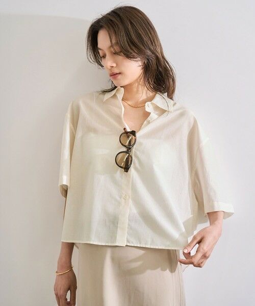 ROPE' / ロペ シャツ・ブラウス | 【洗える】コットンシアークロップドシャツ | 詳細23