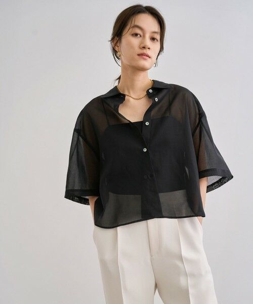 ROPE' / ロペ シャツ・ブラウス | 【洗える】コットンシアークロップドシャツ | 詳細26