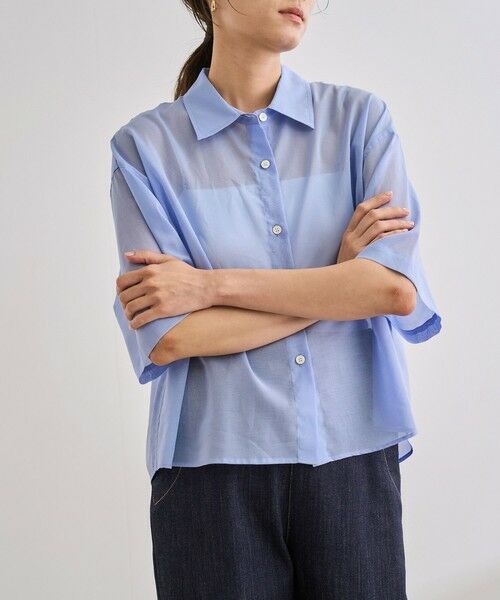 ROPE' / ロペ シャツ・ブラウス | 【洗える】コットンシアークロップドシャツ | 詳細30