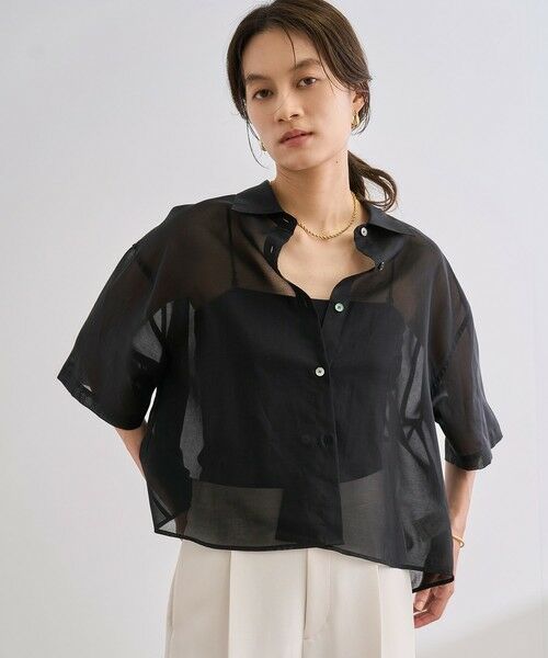 ROPE' / ロペ シャツ・ブラウス | 【洗える】コットンシアークロップドシャツ | 詳細7