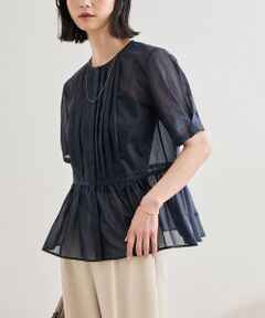 ROPE' / ロペ シャツ・ブラウス | 【洗える】ストライプペプラムブラウス