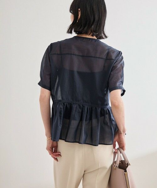 ROPE' / ロペ シャツ・ブラウス | 【洗える】ストライプペプラムブラウス | 詳細1