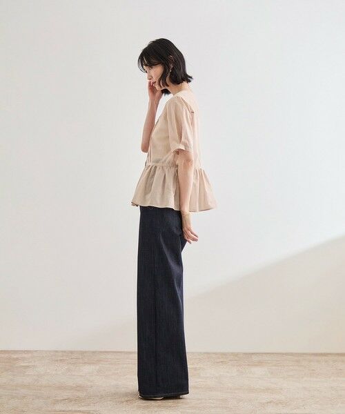 ROPE' / ロペ シャツ・ブラウス | 【洗える】ストライプペプラムブラウス | 詳細7