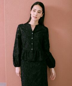 ROPE' / ロペ シャツ・ブラウス | ペプラムジャガードブラウス/イージーケア
