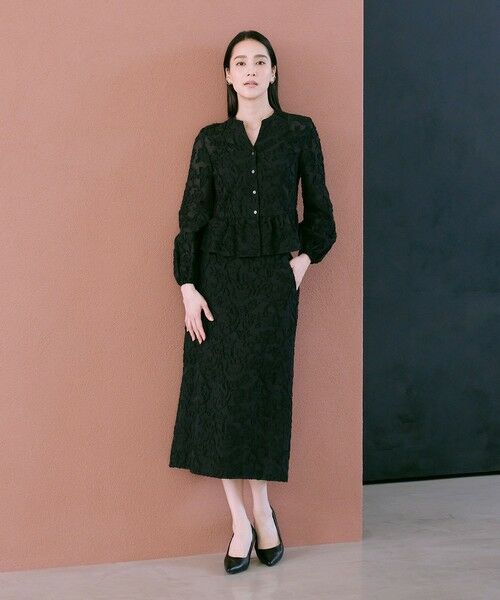 ROPE' / ロペ シャツ・ブラウス | ペプラムジャガードブラウス/イージーケア | 詳細1