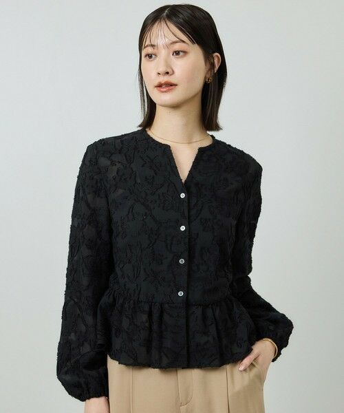 ROPE' / ロペ シャツ・ブラウス | ペプラムジャガードブラウス/イージーケア | 詳細14