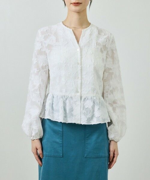 ROPE' / ロペ シャツ・ブラウス | ペプラムジャガードブラウス/イージーケア | 詳細15