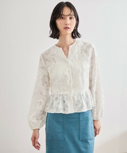ROPE' / ロペ シャツ・ブラウス | ペプラムジャガードブラウス/イージーケア | 詳細24