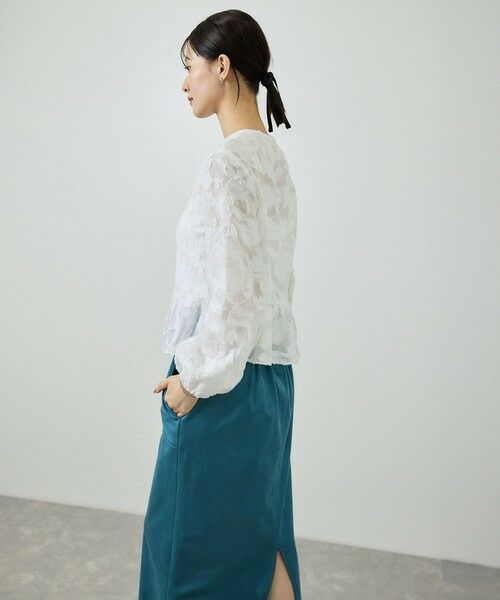 ROPE' / ロペ シャツ・ブラウス | ペプラムジャガードブラウス/イージーケア | 詳細5