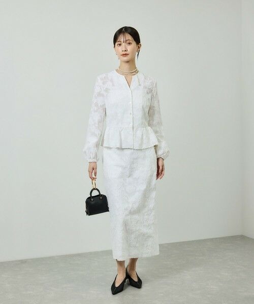 ROPE' / ロペ シャツ・ブラウス | ペプラムジャガードブラウス/イージーケア | 詳細6