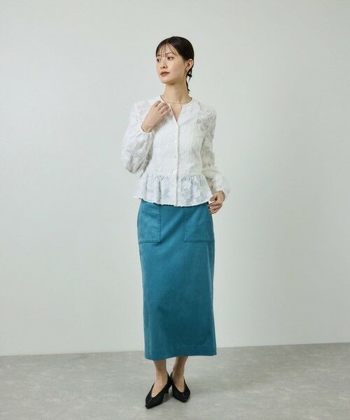 ROPE' / ロペ シャツ・ブラウス | ペプラムジャガードブラウス/イージーケア | 詳細7