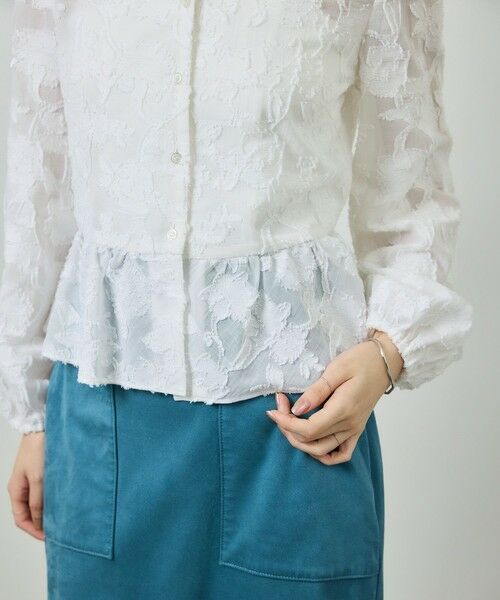 ROPE' / ロペ シャツ・ブラウス | ペプラムジャガードブラウス/イージーケア | 詳細9