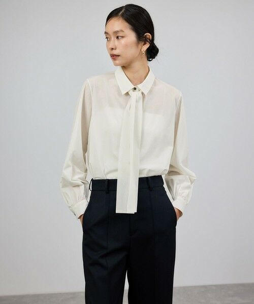 ROPE' / ロペ シャツ・ブラウス | シアートリコットボウタイシャツブラウス/イージーケア | 詳細3