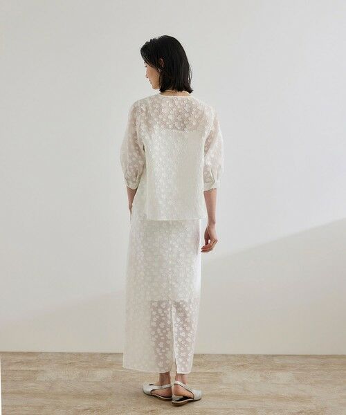 ROPE' / ロペ シャツ・ブラウス | 【WEB・一部店舗限定】フラワージャガードブラウス【セットアップ対応】/洗える | 詳細12