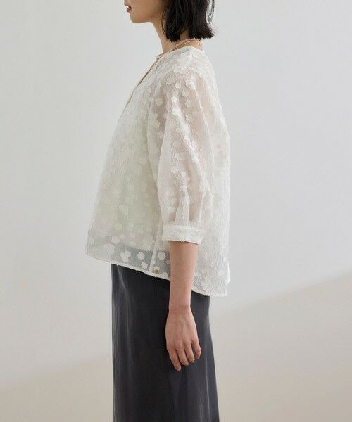 ROPE' / ロペ シャツ・ブラウス | 【WEB・一部店舗限定】フラワージャガードブラウス【セットアップ対応】/洗える | 詳細16