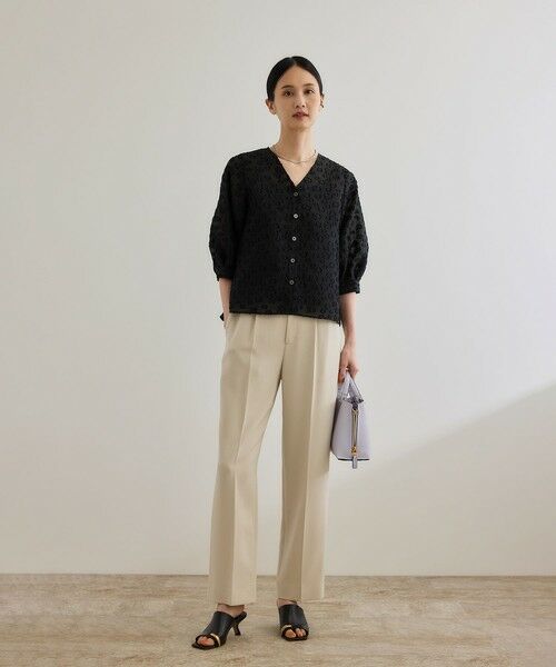 ROPE' / ロペ シャツ・ブラウス | 【WEB・一部店舗限定】フラワージャガードブラウス【セットアップ対応】/洗える | 詳細2