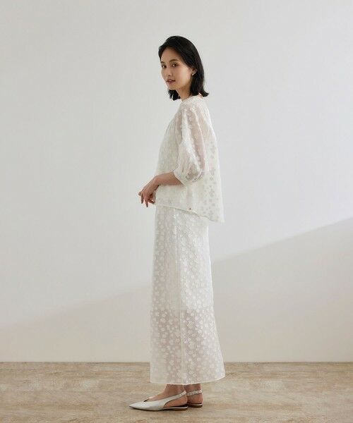 ROPE' / ロペ シャツ・ブラウス | 【WEB・一部店舗限定】フラワージャガードブラウス【セットアップ対応】/洗える | 詳細5