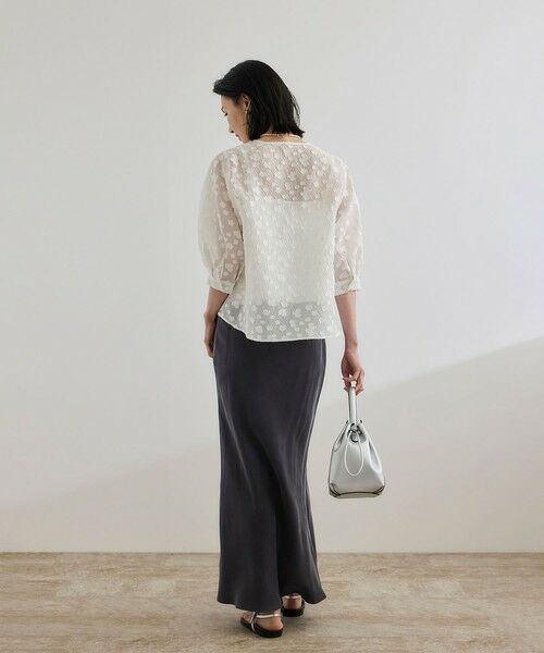 ROPE' / ロペ シャツ・ブラウス | 【WEB・一部店舗限定】フラワージャガードブラウス【セットアップ対応】/洗える | 詳細9