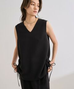 ROPE' / ロペ シャツ・ブラウス | 【洗える】バックサテンドロストVネックブラウス【WEB・一部店舗限定】
