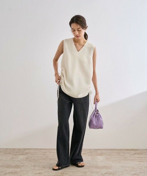 ROPE' / ロペ シャツ・ブラウス | 【洗える】バックサテンドロストVネックブラウス【WEB・一部店舗限定】 | 詳細6