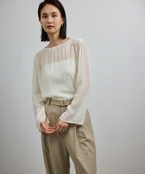 ROPE' / ロペ シャツ・ブラウス | 【洗える・前後2WAY】楊柳プルオーバー シアーブラウス【WEB・一部店舗限定】 | 詳細3