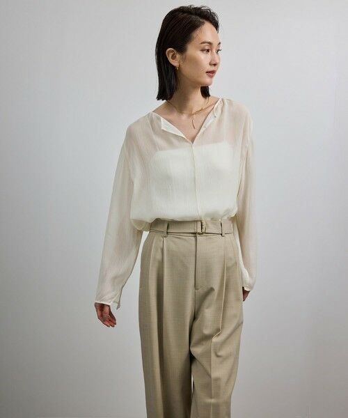 ROPE' / ロペ シャツ・ブラウス | 【洗える・前後2WAY】楊柳プルオーバー シアーブラウス【WEB・一部店舗限定】 | 詳細4