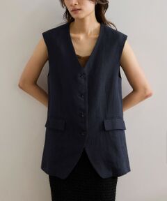 ROPE' / ロペ ベスト | 尾州リネンオーバーロングジレ