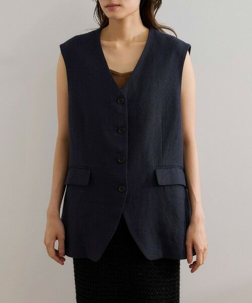ROPE' / ロペ ベスト | 尾州リネンオーバーロングジレ | 詳細9