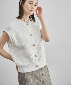 ROPE' / ロペ ベスト | メタルボタン付きケーブルニットベスト