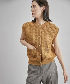 ROPE' / ロペ ベスト | メタルボタン付きケーブルニットベスト